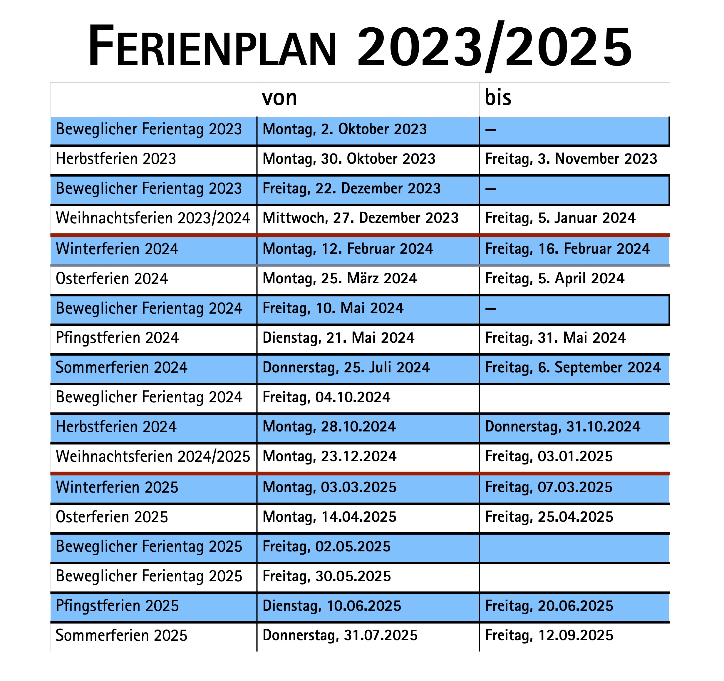 Ferienplan 20232024
